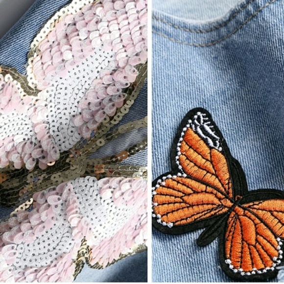 ❤LAST 1❤ BUTTERFLY DETAILED DENIM JEANS - Picture 4 of 4